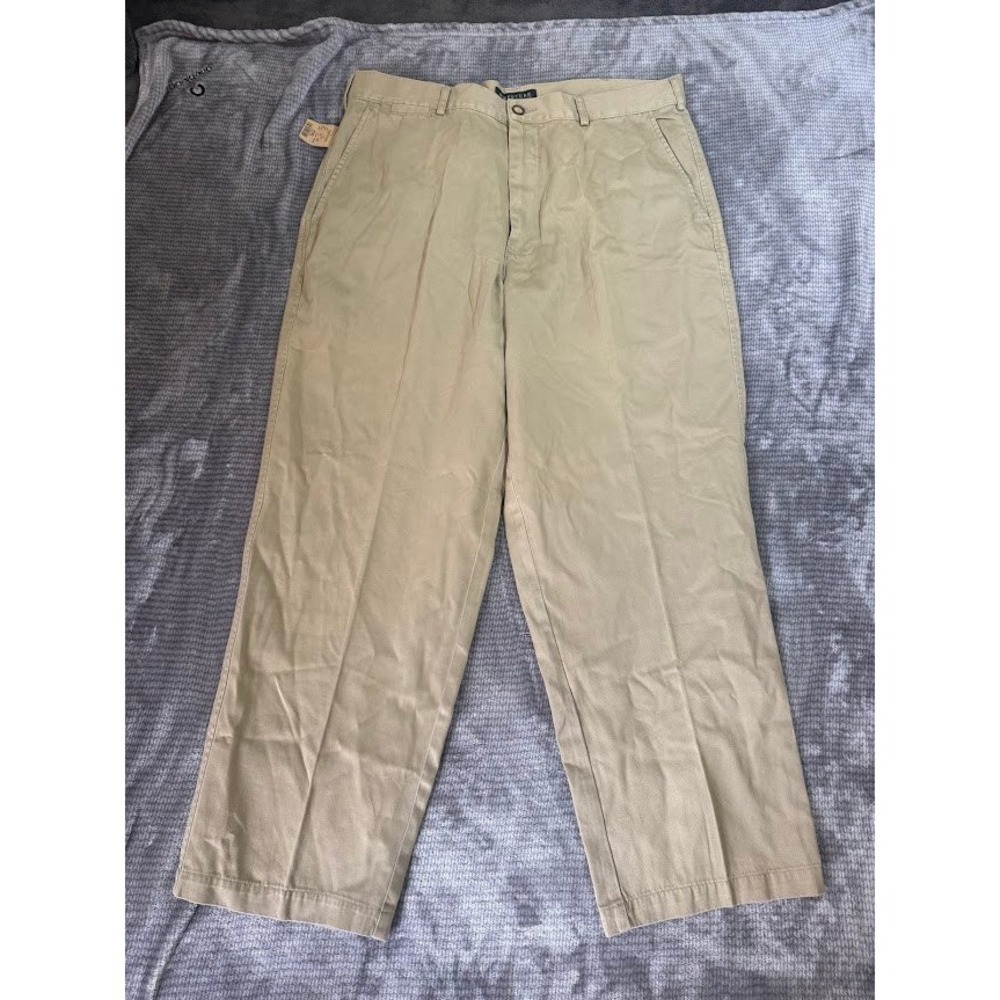 Structure Vintage Mens Laundred Khaki Pants Cotton Twill Chino Beige NWT 38X29
